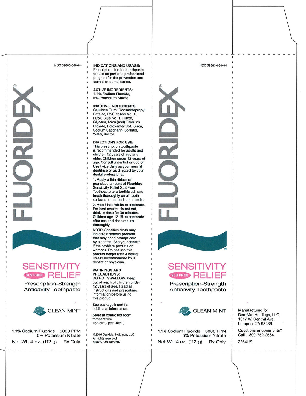 Fluoridex Sensitivity Relief SLS Free Toothpaste